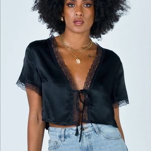 Princess Polly “Vintage Tie Up Top Black”